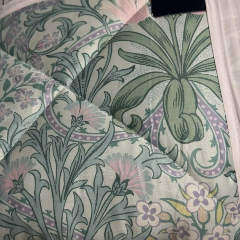 3 Pc William Morris Woodland Weeds Summer QUEEN Comforter Shams Set Floral NEW